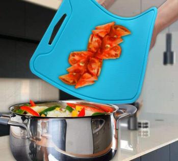 Extra Large Thick Silicone Cutting Board 14.6'' x 10.43'' Chopping Board  Flexible Cutting Mats Dishwasher Safe-Orange 